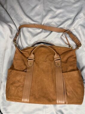 Aimee Kestenberg Suede Sierra Duffel in Cognac Brown